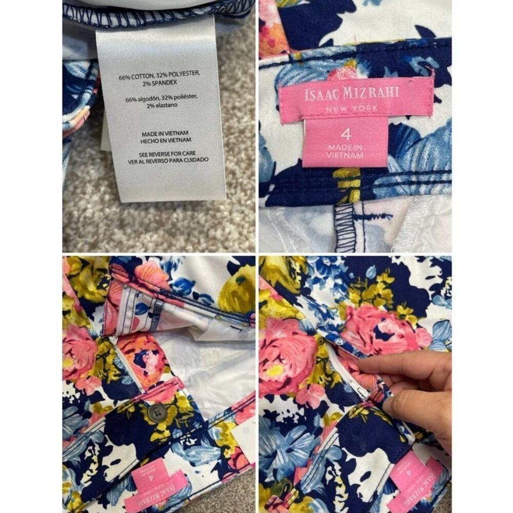 NWT Summer Coastal Floral Isaac Mizrahi Five-Pocket Shorts Sz 4 Navy Multicolor - Picture 3 of 13